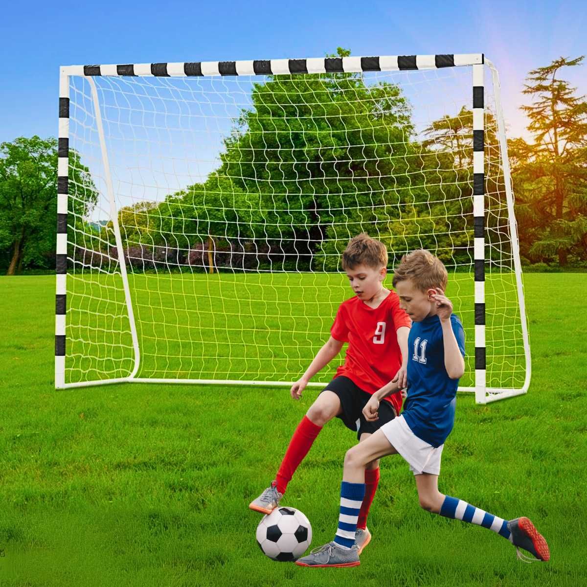 Duża bramka piłkarska ogrodowa 300x200x90 cm metalowa dla dzieci piłka