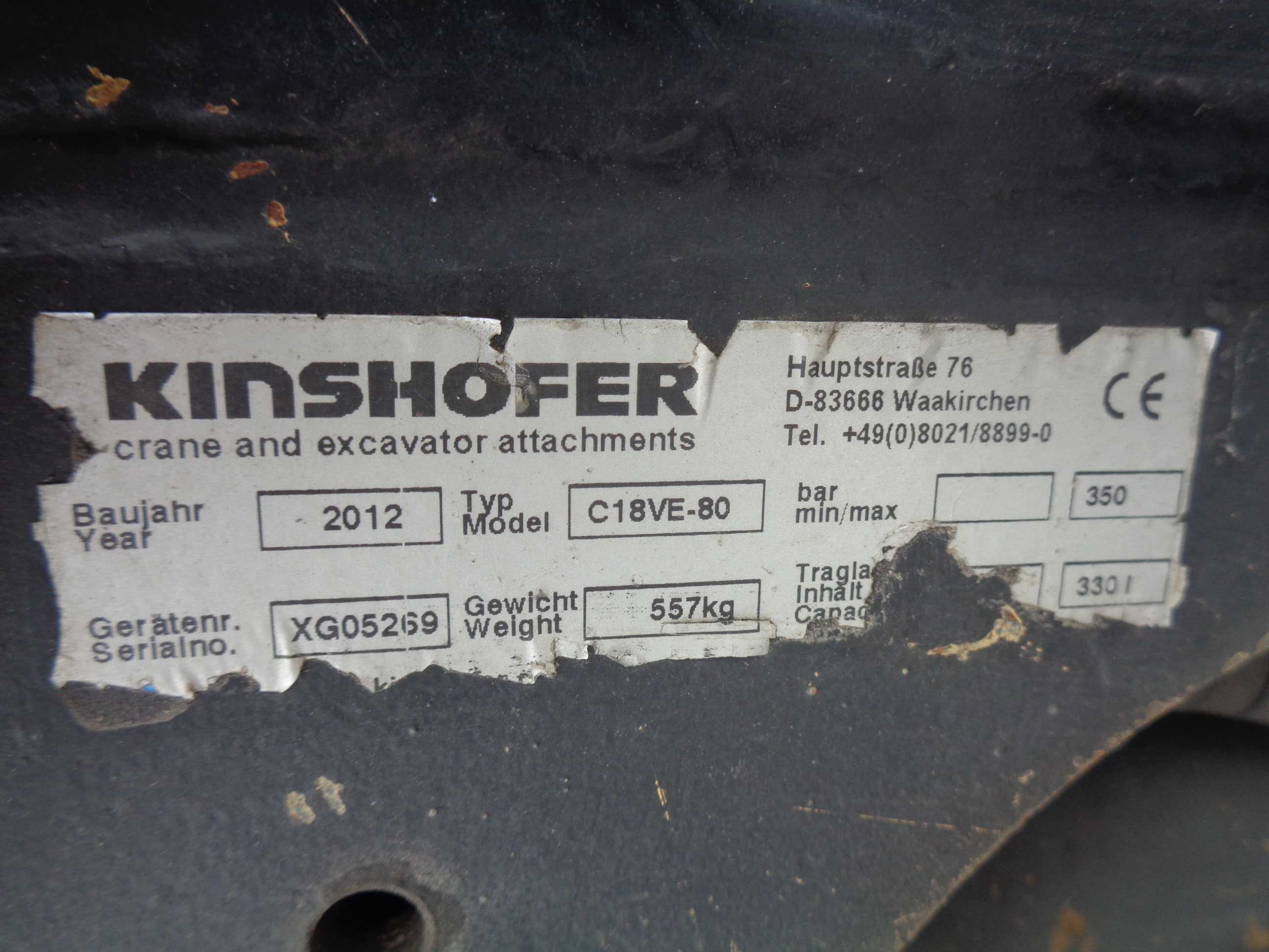 Chwytak łyżka do kopania KINSHOFER C18VE-80