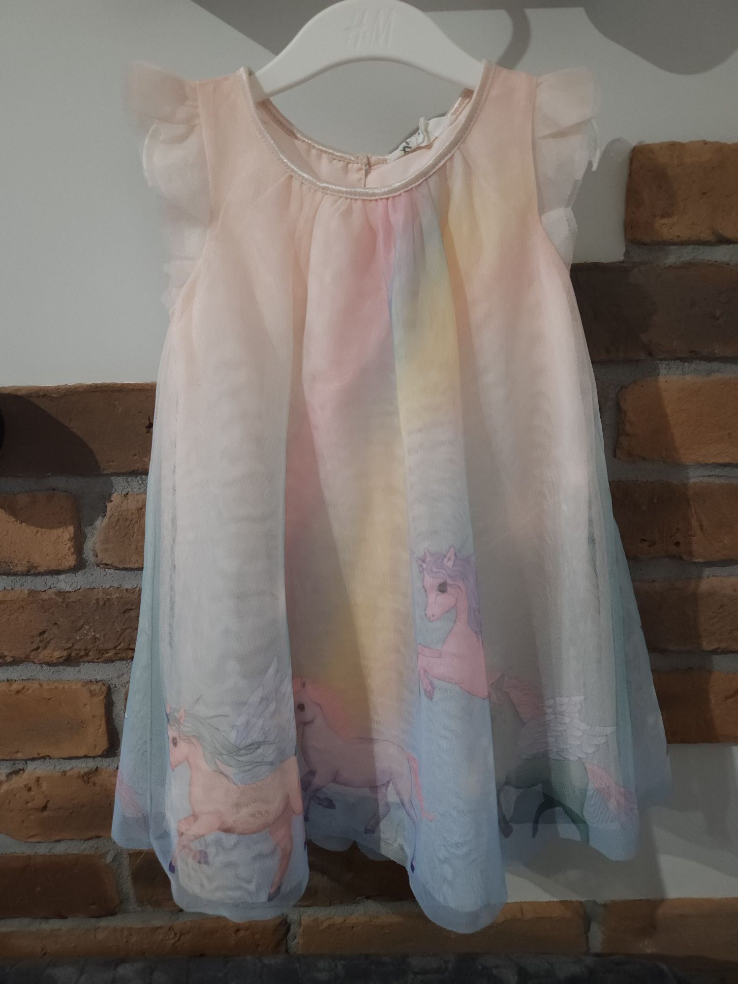 Sukienka z tiulem w jednorożce h&m 98