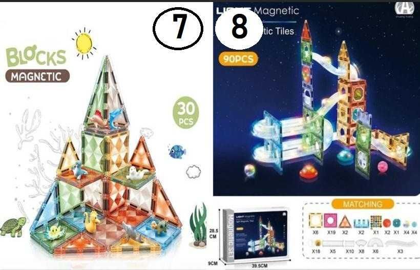 ЕКСКЛЮЗИВНИЙ! Світловий магнітний розвивальний 3D конструктор з блоків
