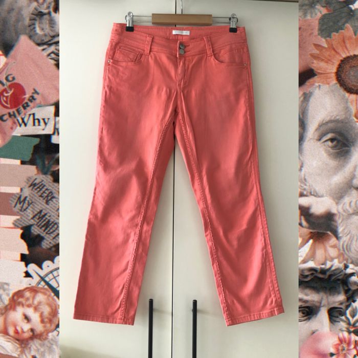 Jeansy Promod 7/8 łososiowe, rozmiar 40/M/L