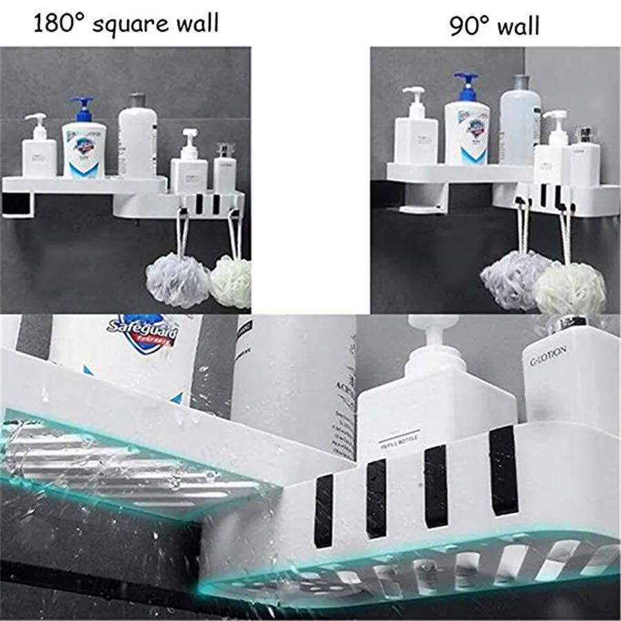 Полка органайзер поворотная для ванной комнаты угловая
