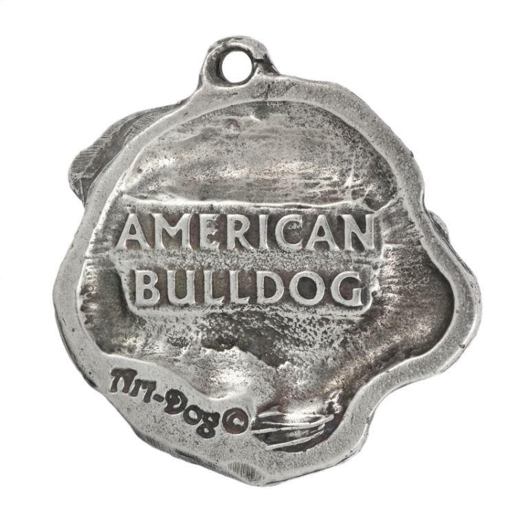Buldog amerykański brelok do kluczy posrebrzany Art-Dog