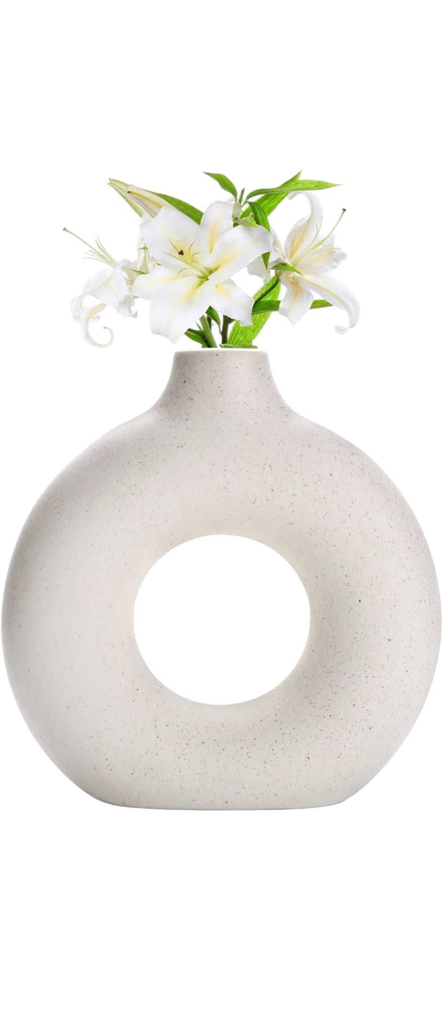 Wazon ceramiczny okrągły z dziurą 23 cm