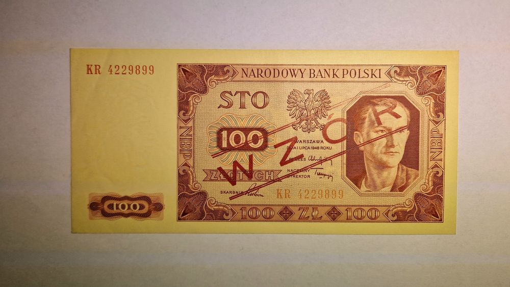 Banknoty Polskie - 100zł 1948 WZÓR