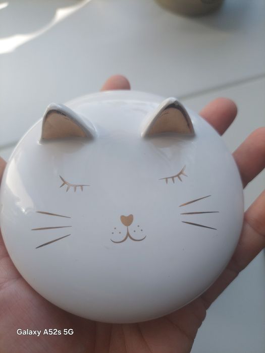 Porcelanowy pojemnik na biżuterię kotek Home & You