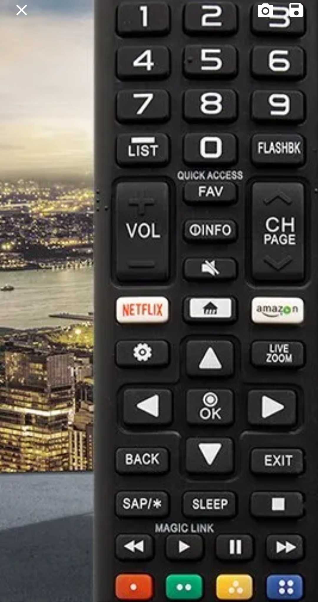 Comando para tv lg novo