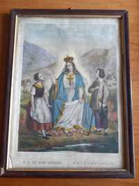 3 quadros com litografias religiosas antigas de finais do séc. XIX