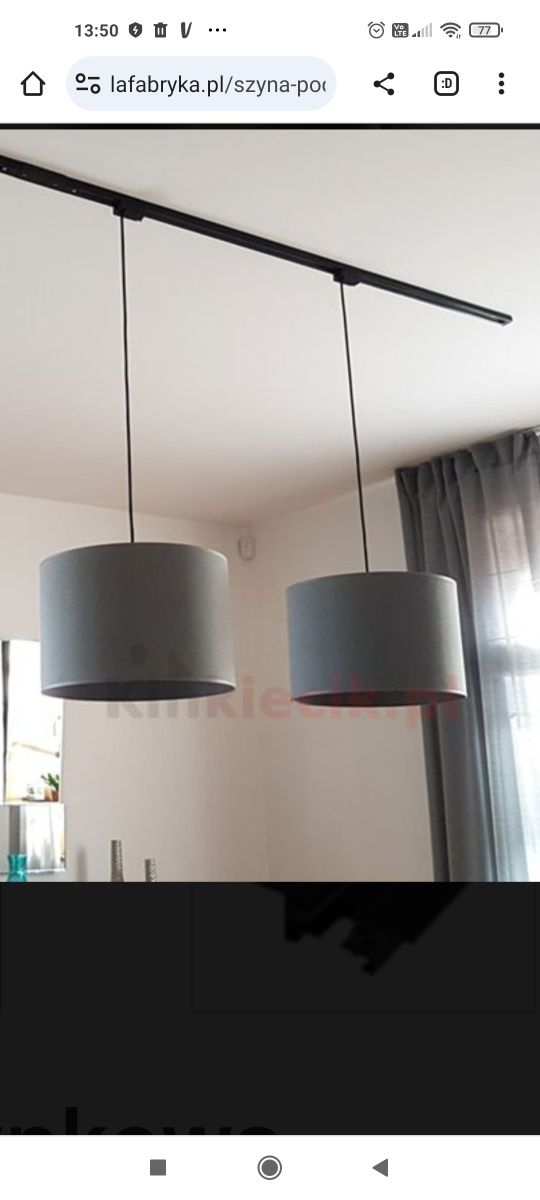 Nowodworski lampa  czarna szyna podtynkowa dwumetrowa 3 sztuki