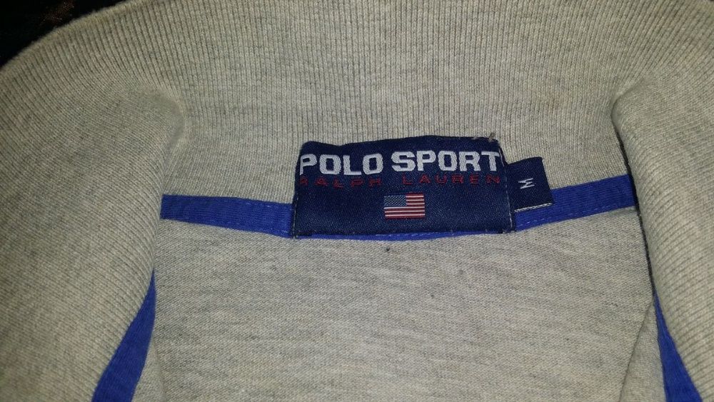 RALPH LAUREN koszulka polo sport szara M bawełna