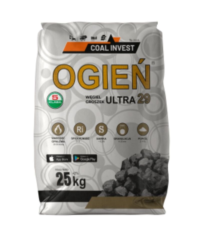 Groszek OGIEŃ 29 Paleta 1000 kg ekogroszek  OPOLE workowany węgiel