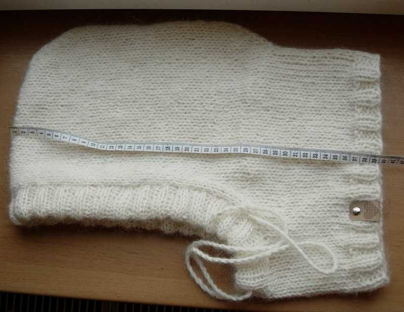śmietankowa balaclava kaptur alpaka moher jedwab