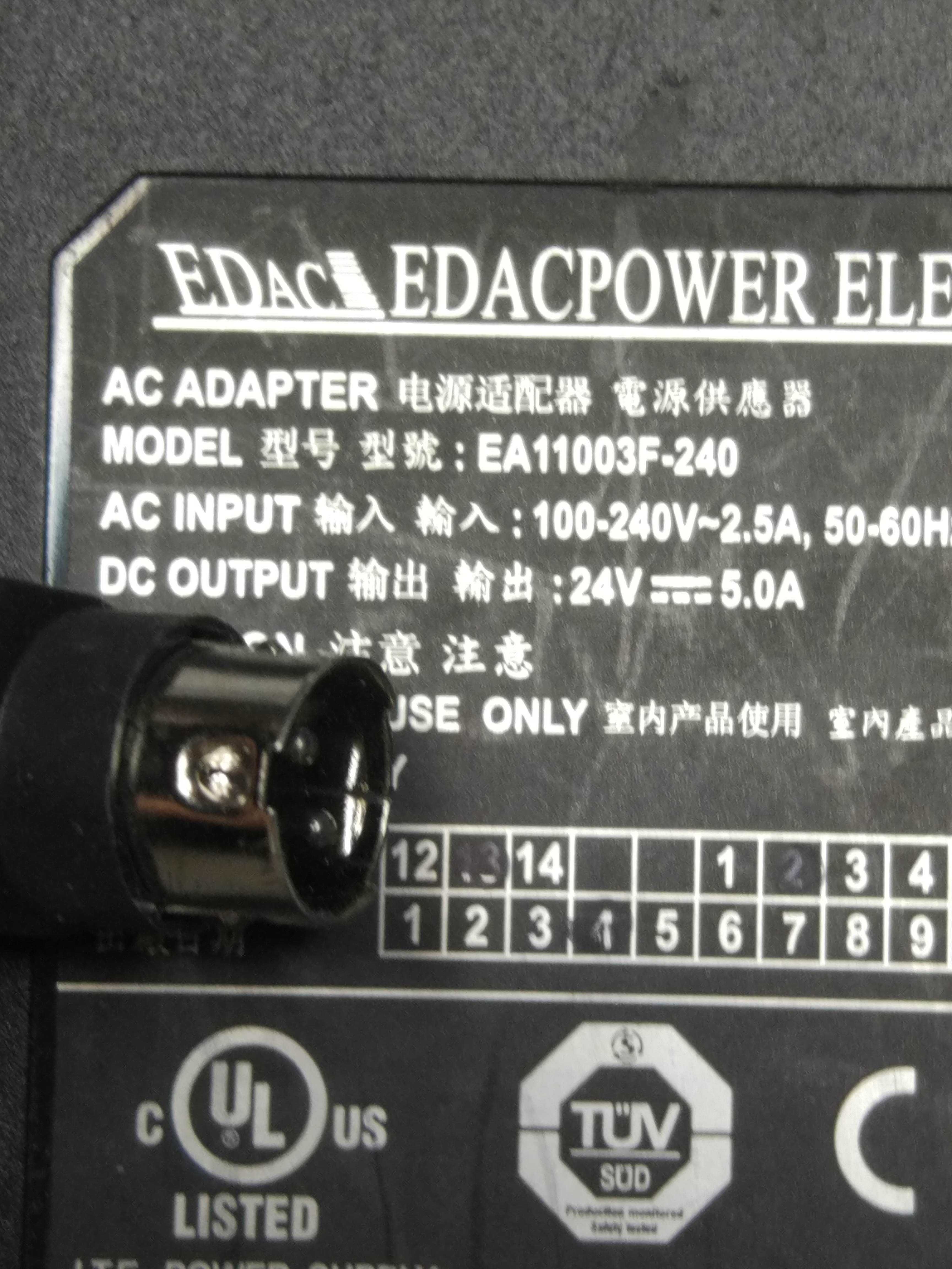 Блок живлення питания EDAC 24V 5.0A EA11003F-240