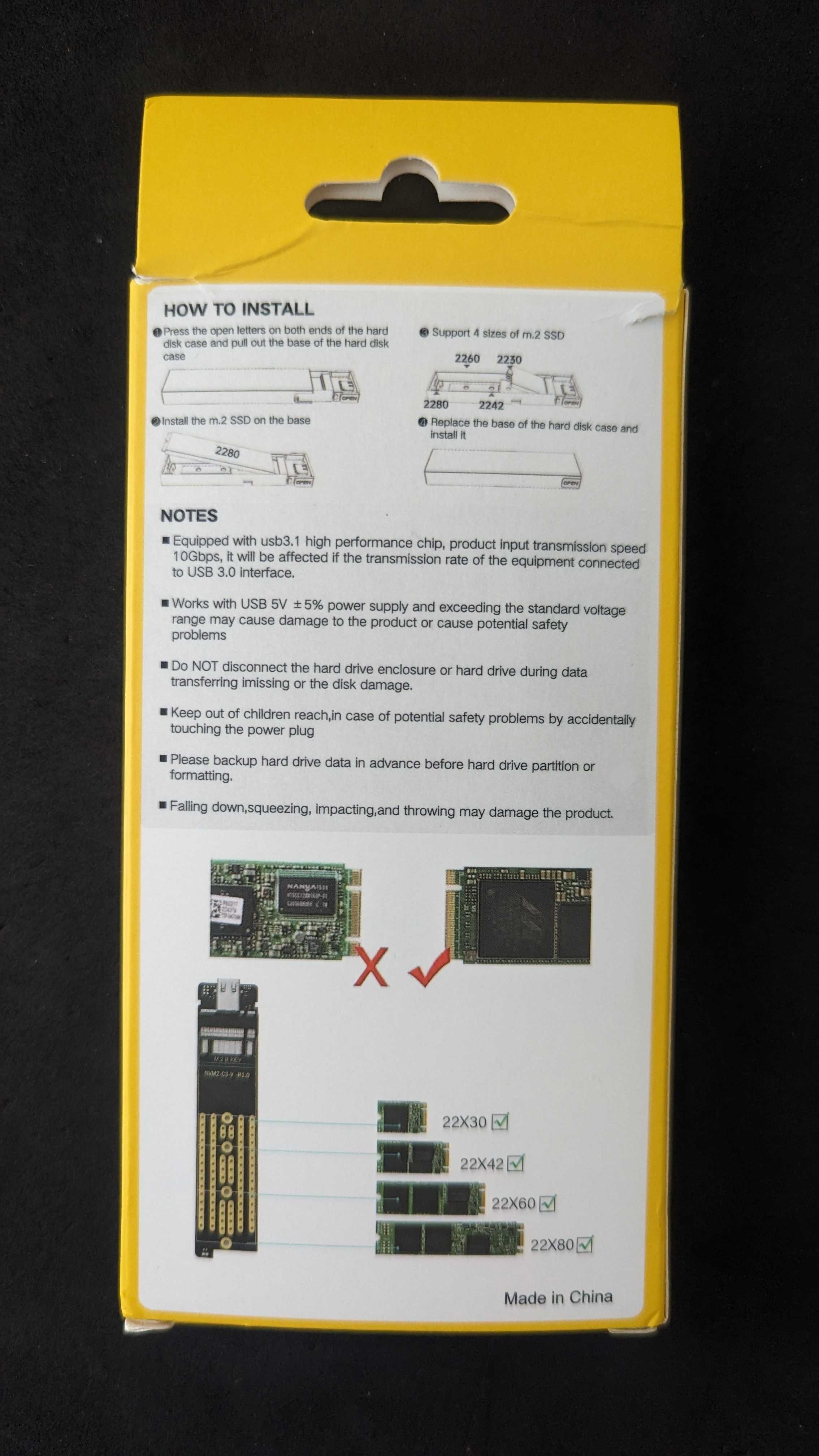 Корпус, кишеня для SSD диска M.2 NVME до USB 3.1.