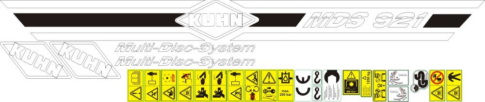 Naklejki Kuhn MDS 921 II 932 R2 Percis 721 M 1100 alpha 701 Beta 935