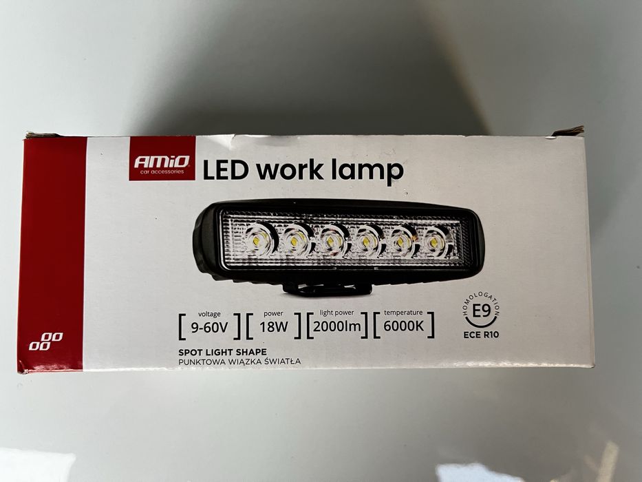 Halogeny lampy robocze Amio Led motocykl samochód