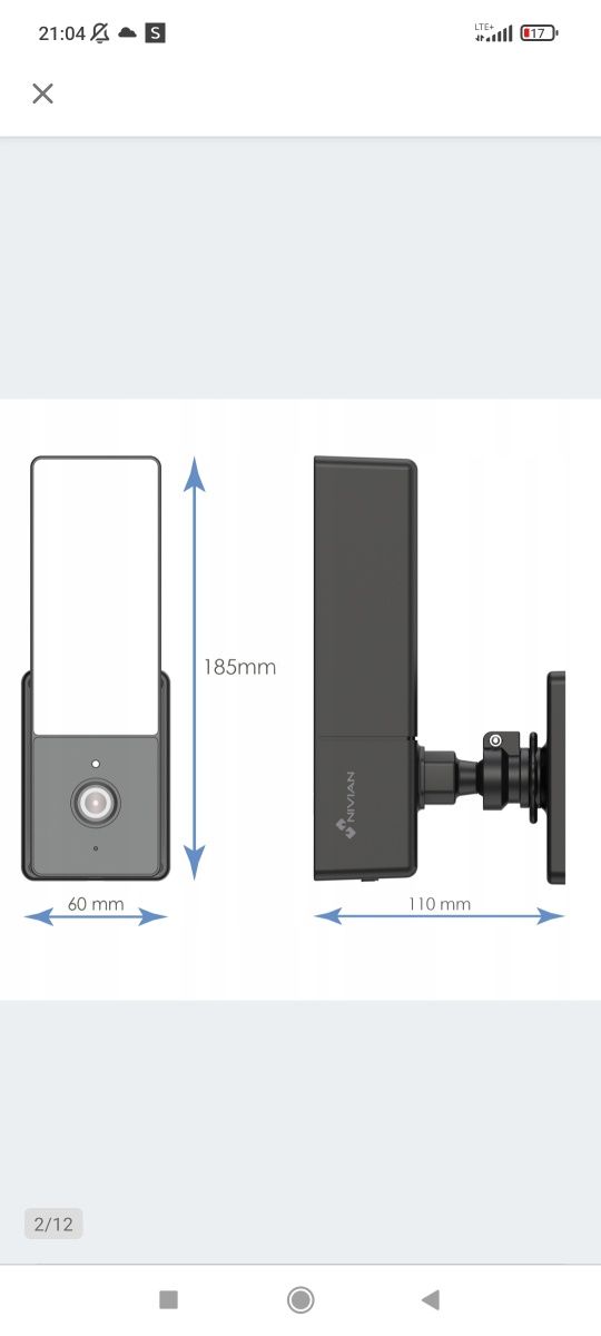 Kamera kinkiet  nivian Smart wifi