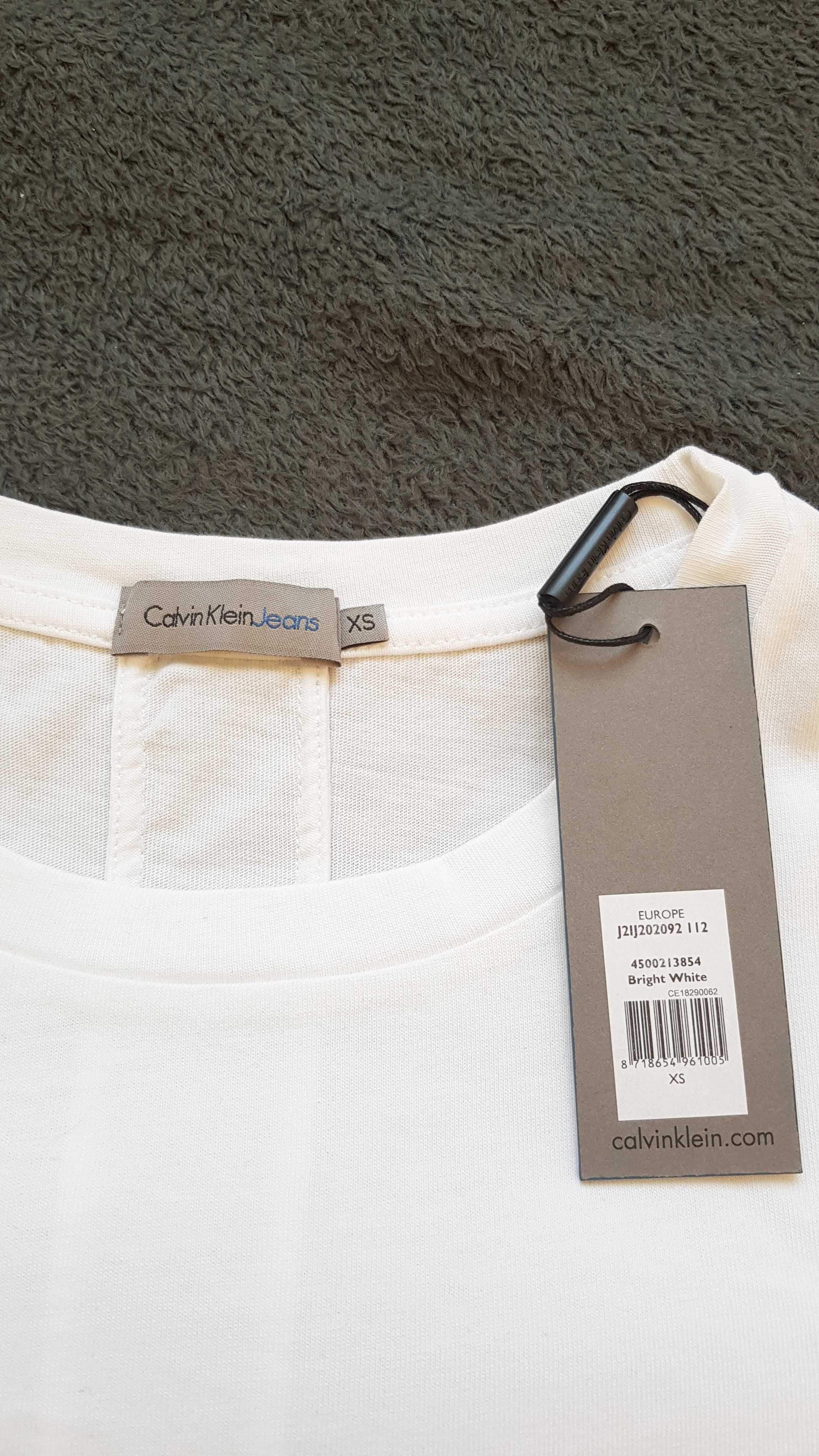 XS CK Calvin Klein Jeans t-shirt biały nowy z metką