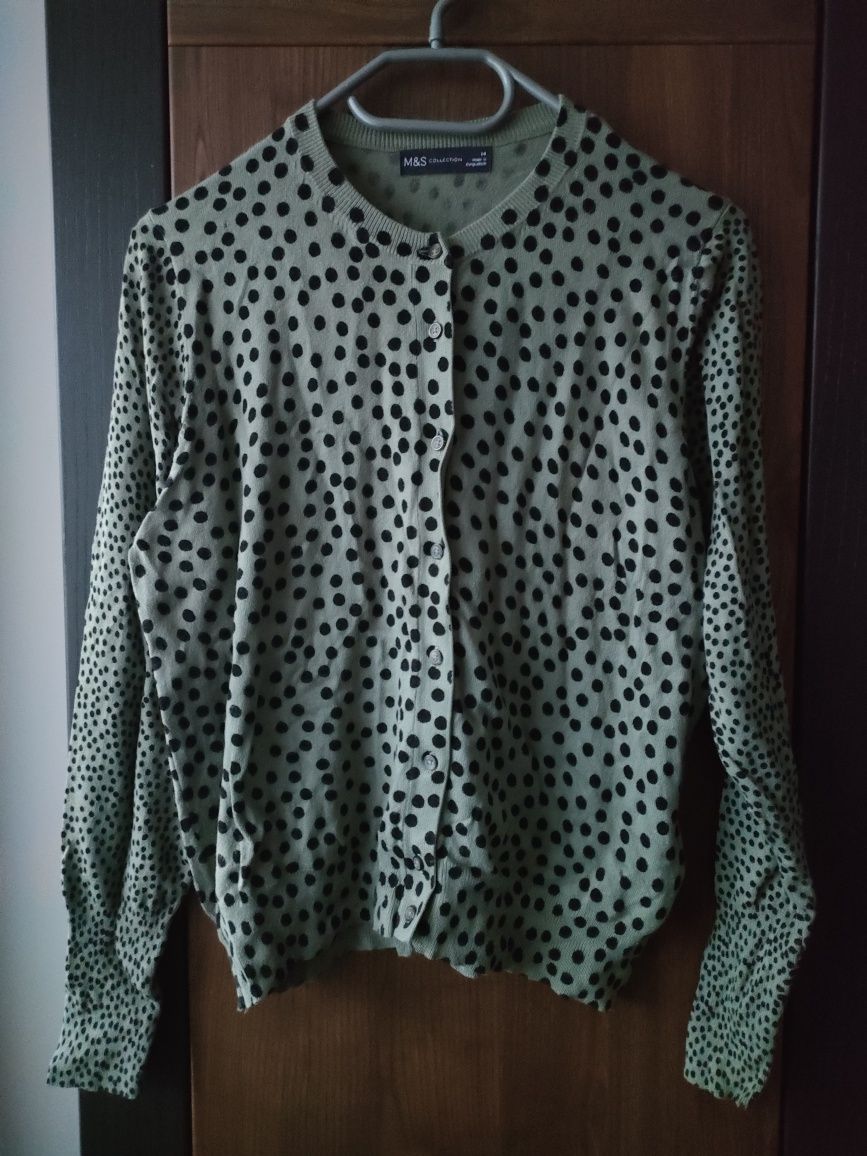 Sweter XL khaki M&S Collection sweter w kropki sweter w groszki