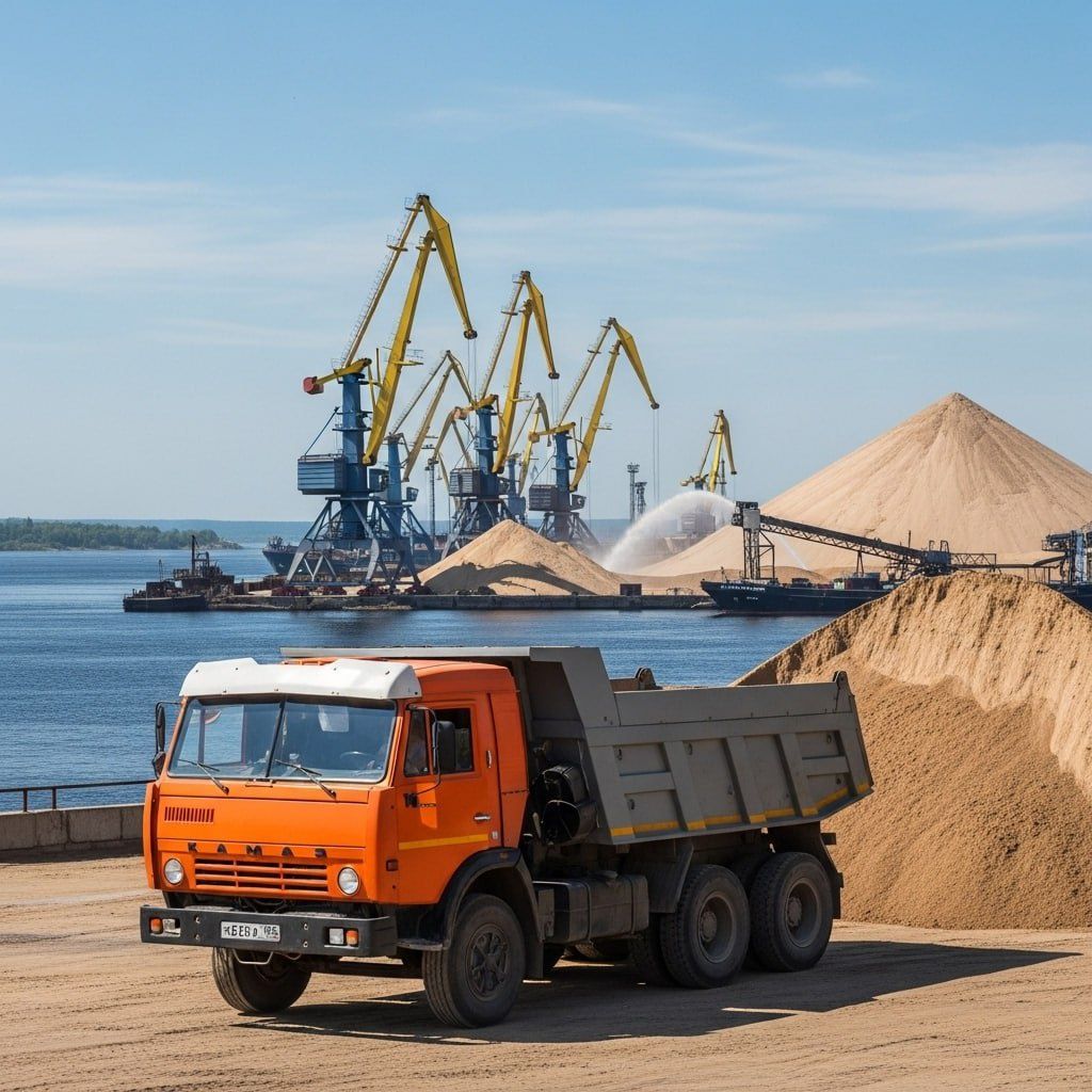 Песок Отсев Щебень доставляем по Днепру Камаз 10т