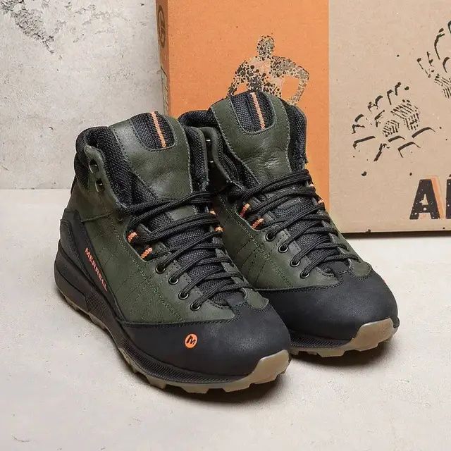 Чоловіче взуття Merrell Шкіряне взуття Шкіряні кросівки Зимові зелені