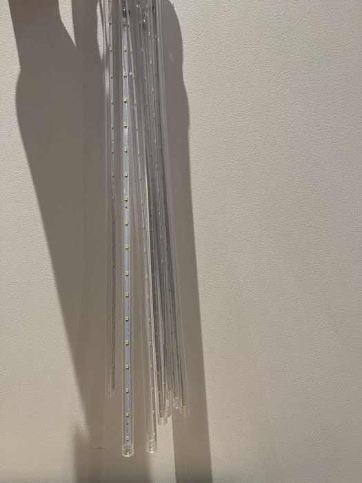 Lampki świąteczne zewnętrzne sople kurtyna meteory 288 LED 50cm białe