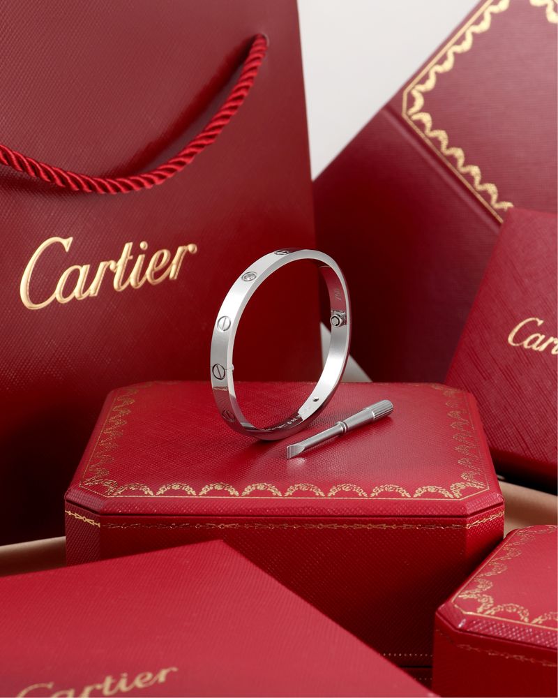 Браслет Cartier Love жовте та біле золото (срібло)