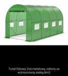 Tunel foliowy 2x4 metalowy zielony 8m2