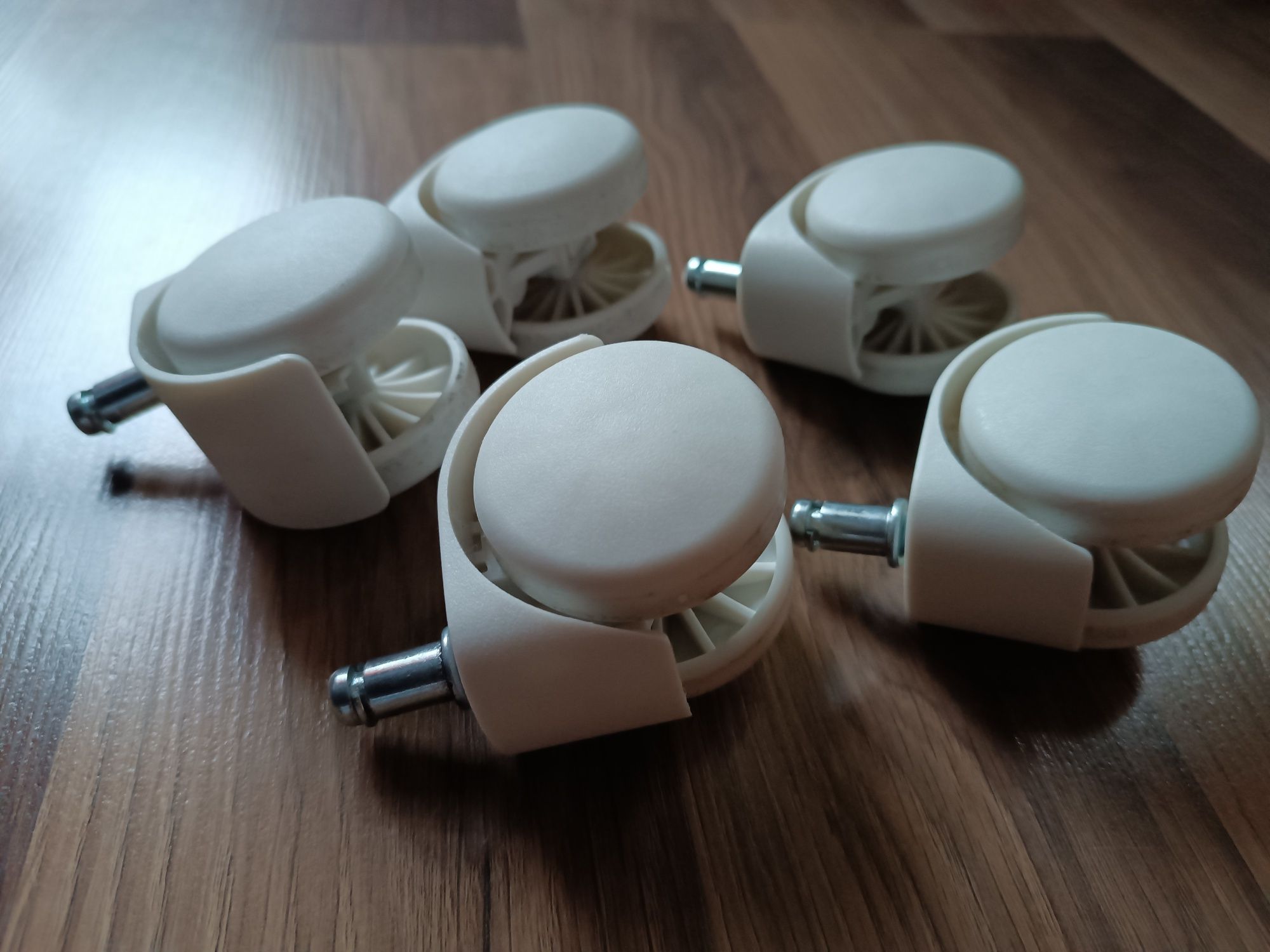 Kółka do fotela obrotowego Ikea białe z blokadą oryginalne 50 mm fi.10