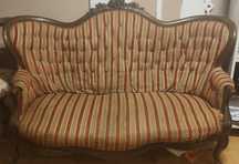 Sofa + 4 krzesła ludwikowska antyk lite drewno rzeźbione
