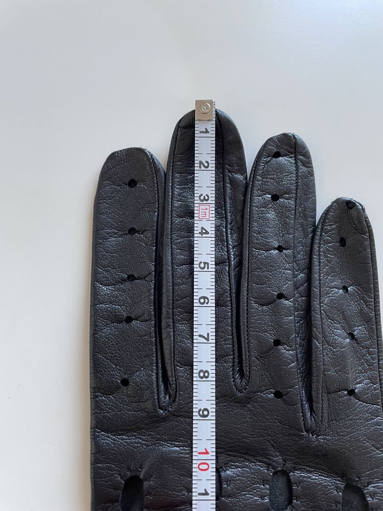 Vintage damskie skórzane rękawiczki całuski rozmiar S