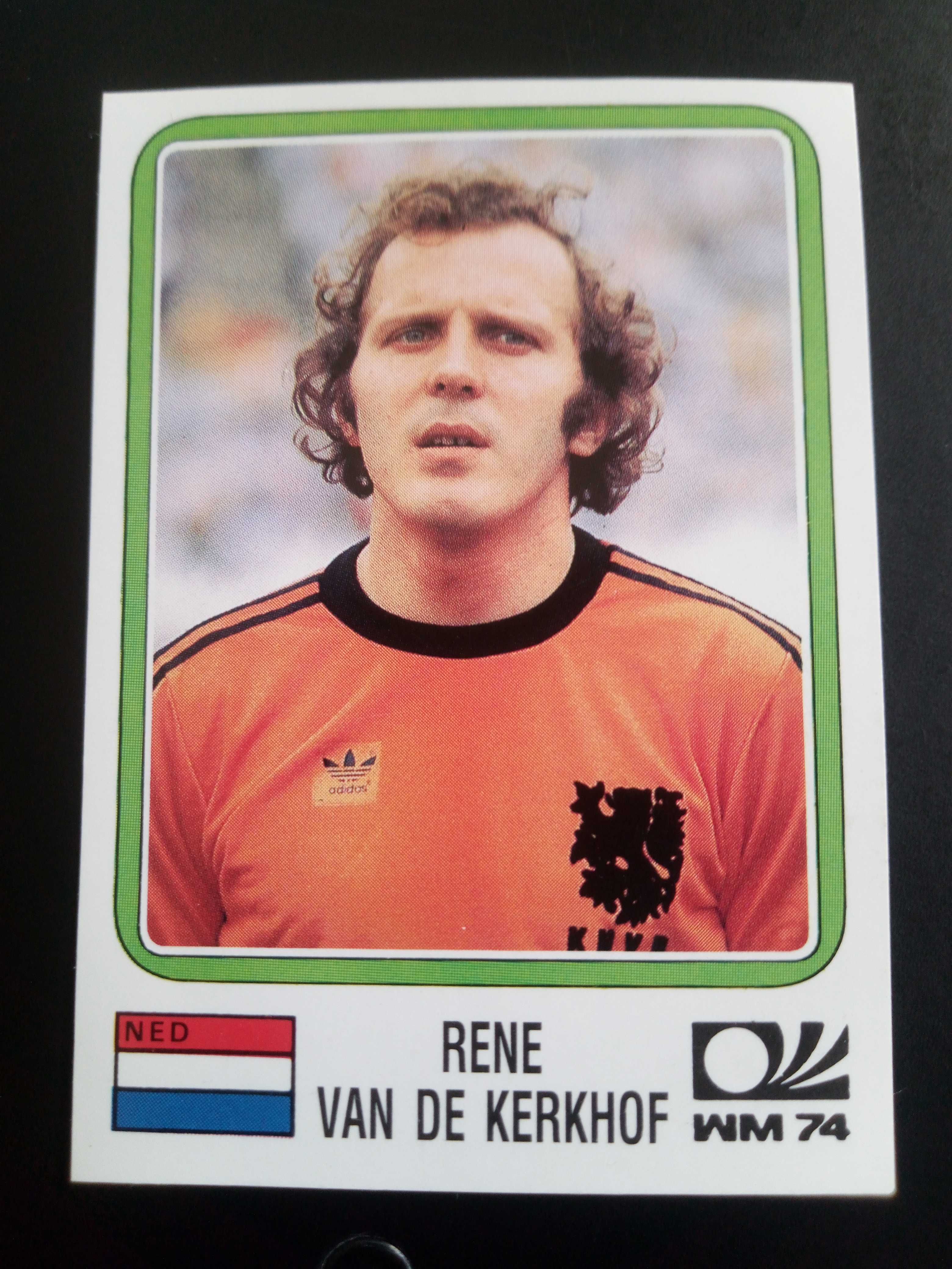 Cromo Panini World Cup Story de Rene Van de Kerkhof no Mundial 74