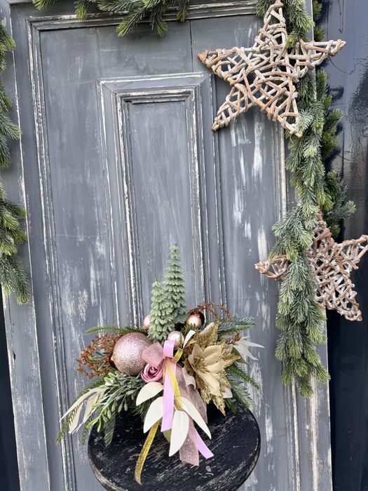 Zimowy stroik z choinkami