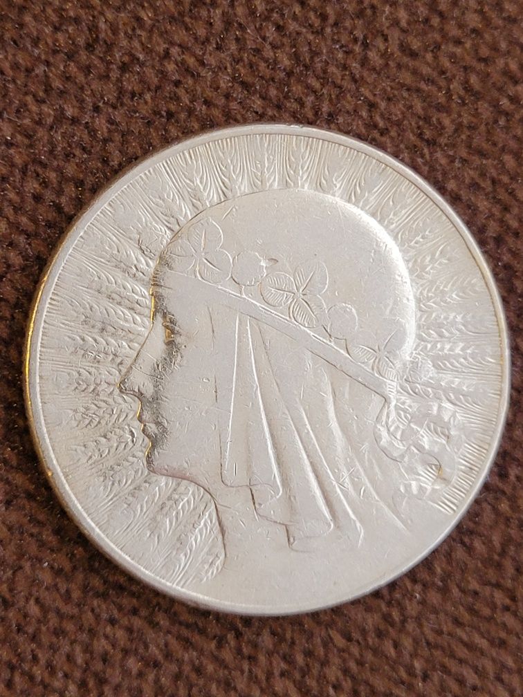 Srebrna moneta 10 zł Głowa Kobiety Polonia 1932r ze znakiem mennicy