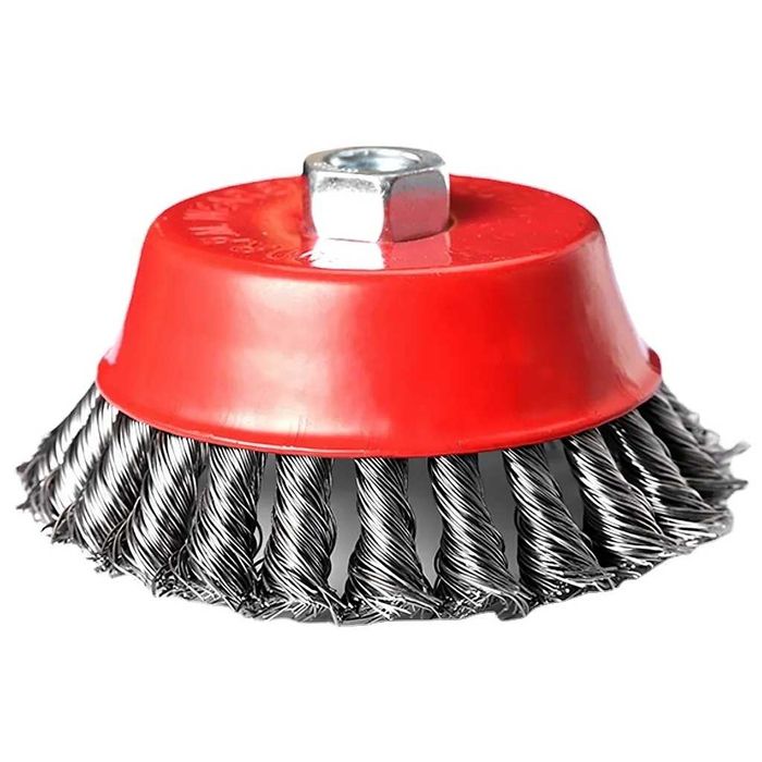 Szczotka druciana czołowa drut pleciony M14 100 mm na szlifierkę