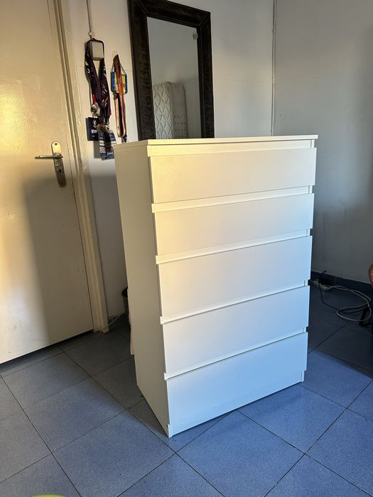 Comoda c/5 gavetas, branco , 70x112cm