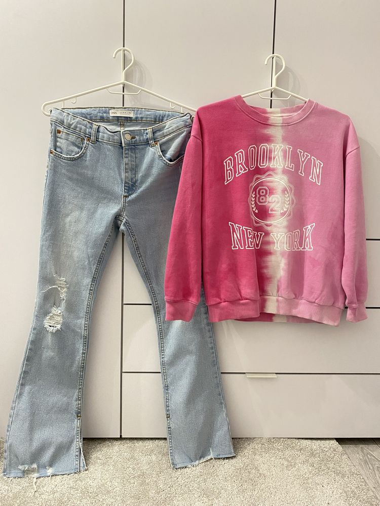 Zara Next на 12 лет свитшот реглан джинсы джинсовая куртка