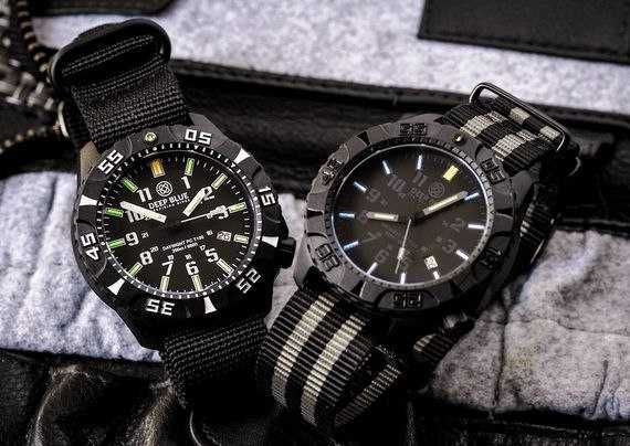 НОВІ Seiko Deep Blue військові тактичні армійські часи з компасом