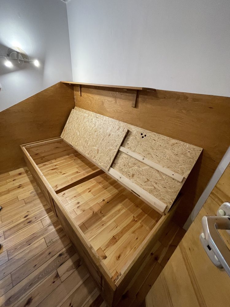 Łóżko drewniane skrzynia solidne MATERAC gratis