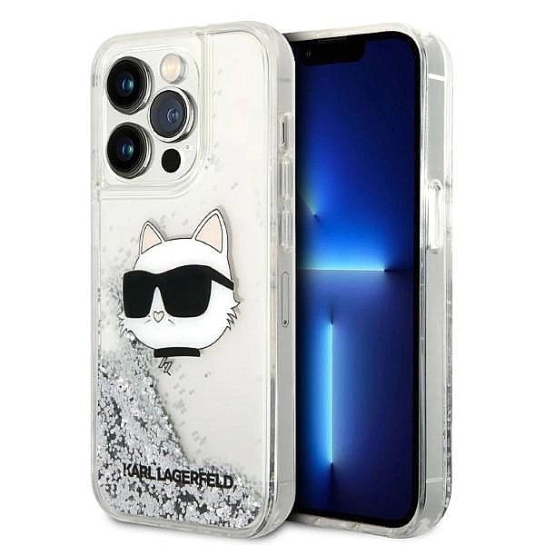 Etui Karl Lagerfeld Glitter Choupette Head na iPhone 14 Pro Max - sreb