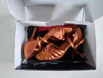 Supadance 1066 Dark Tan Satin buty do tańca towarzyskiego