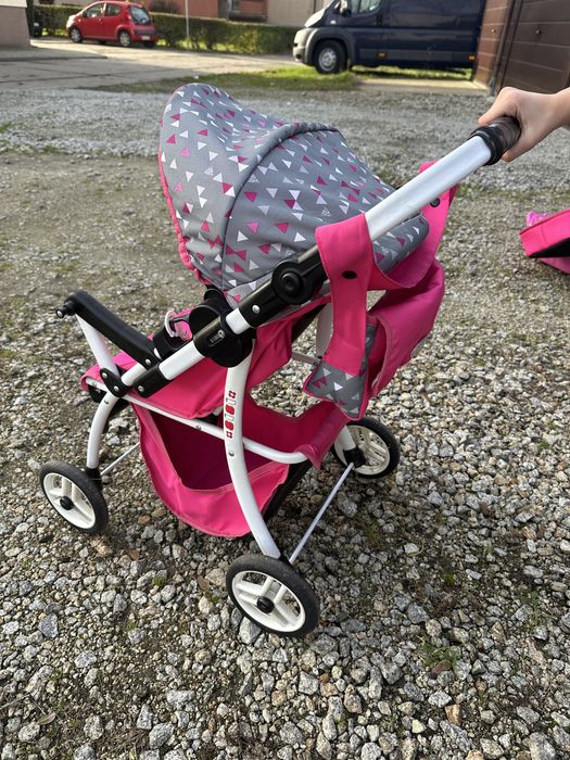 Wózek dla lalek SiSi 2w1 gondola+spacerówka. Całkowicie regulowany