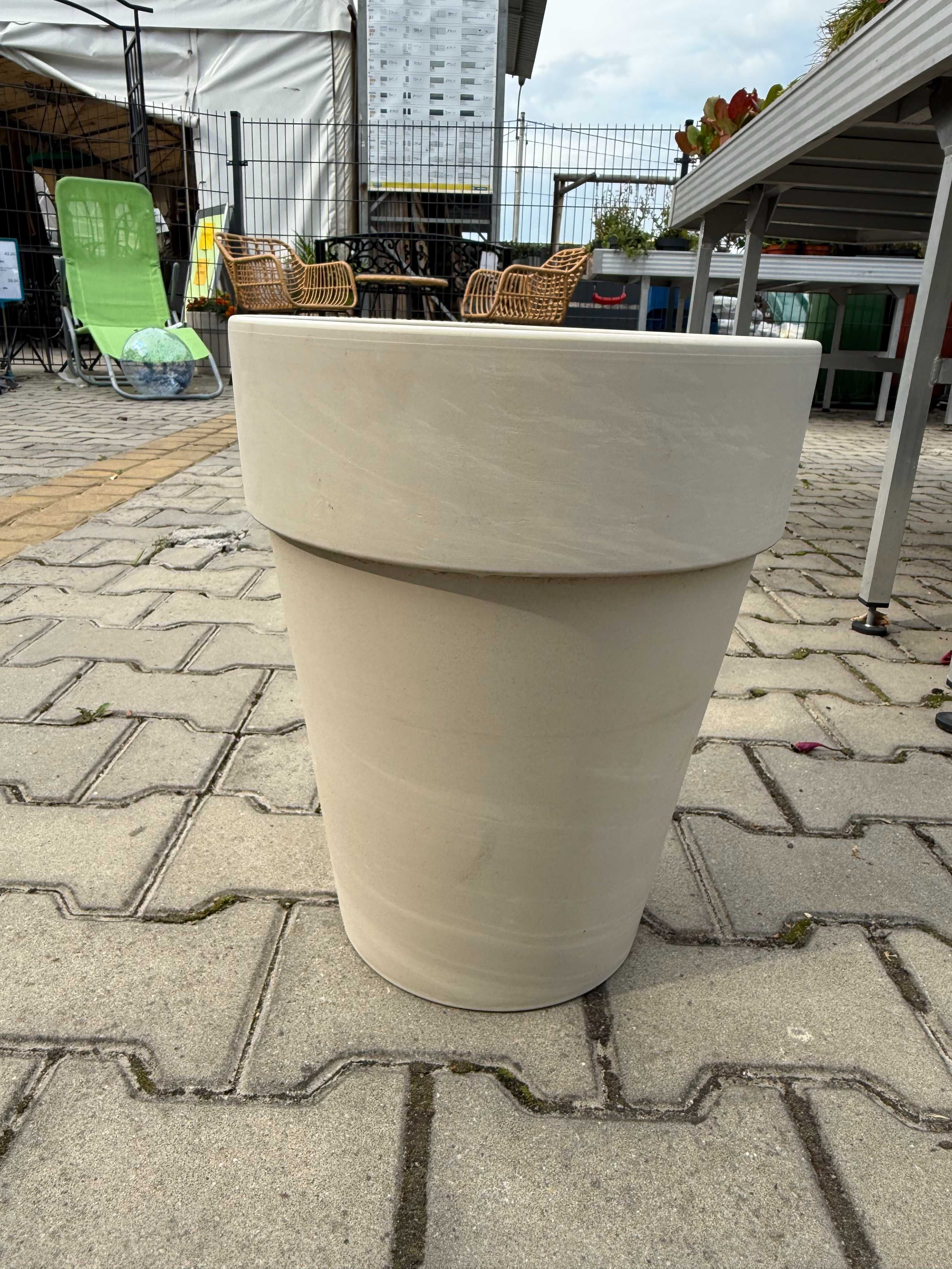 Donica z  terakoty prosta XL granit 31 cm