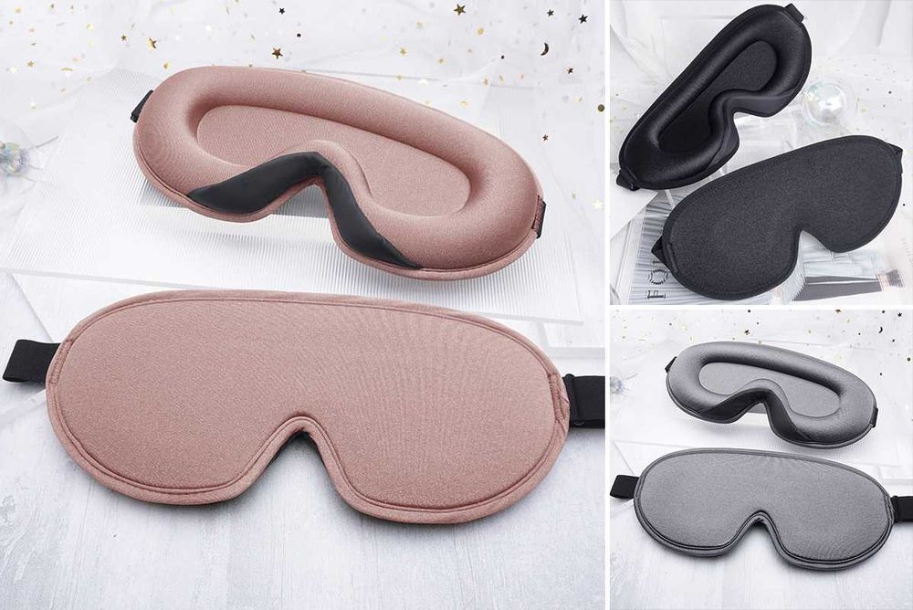Маска для сну 3D з регулюванням, гіпоалергенна, світлонепроникна
