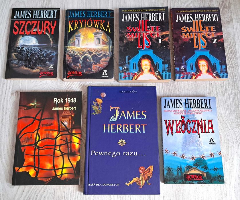 6x James Herbert Święte miejsce Szczury Kryjówka Pewnego razu Rok 1948