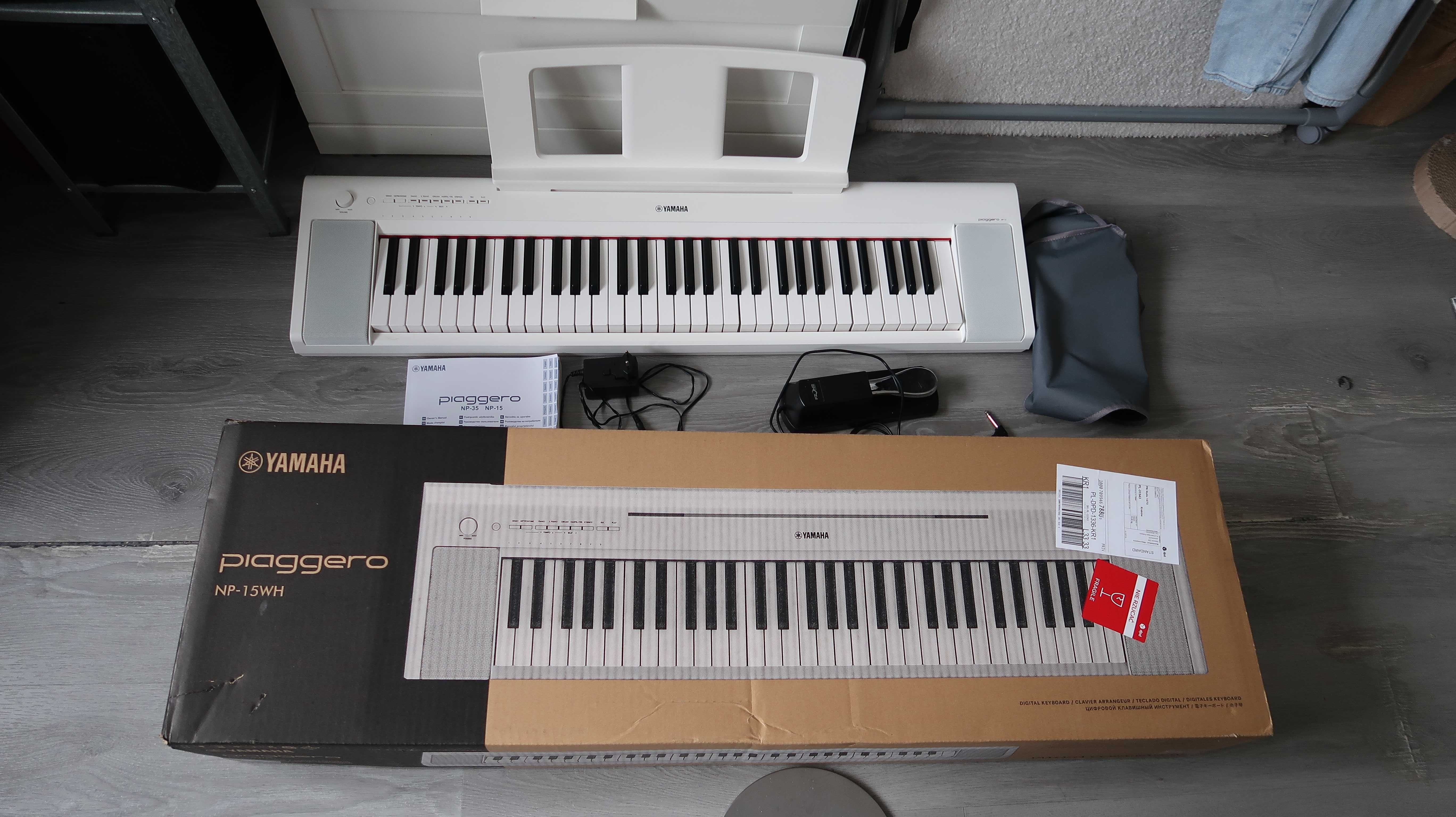 Yamaha NPP-15 biały fortepian + pokrowiec + pedał