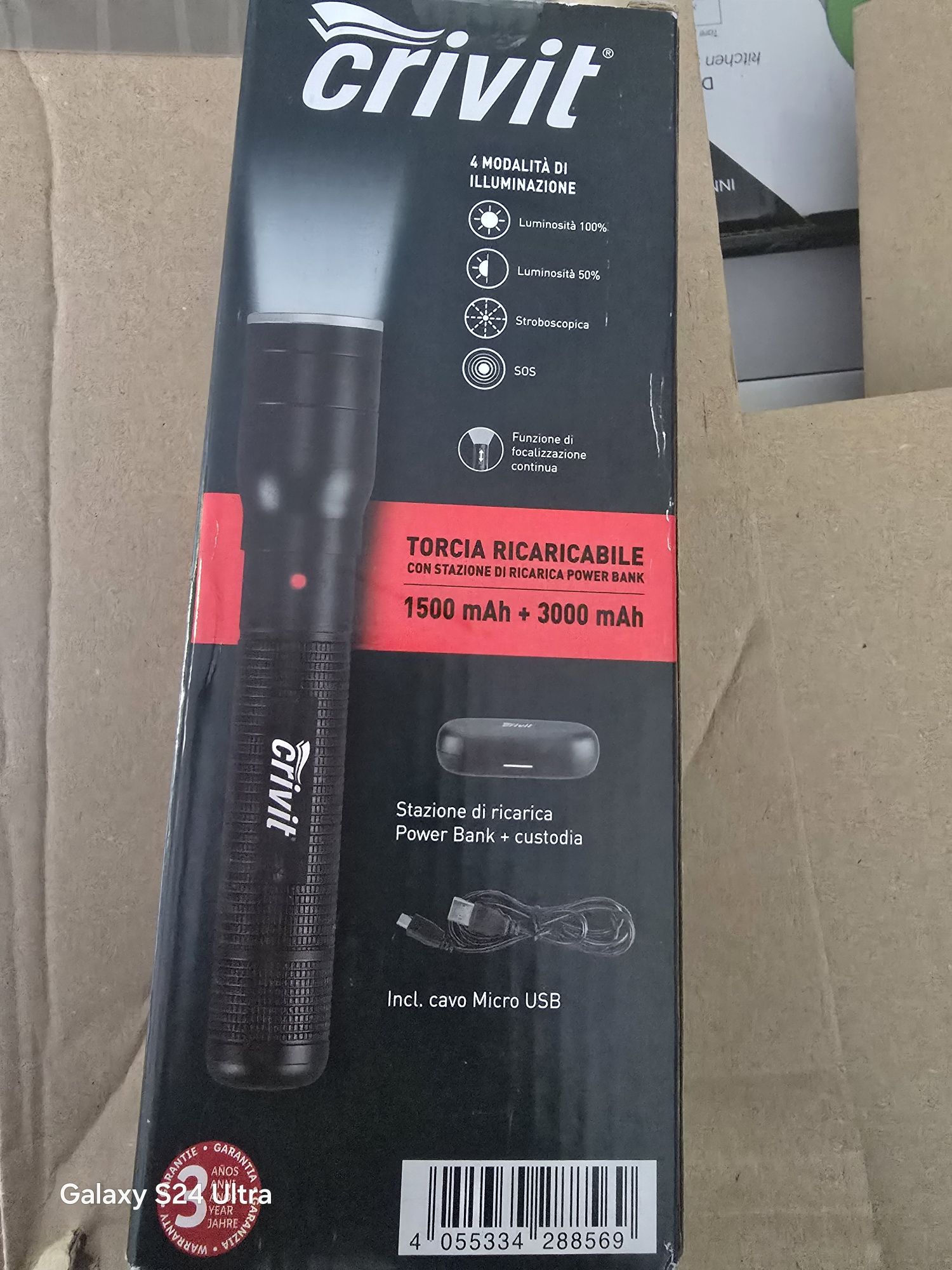 CRIVIT latarka akumulatorowa z stacją ładującą powerbank