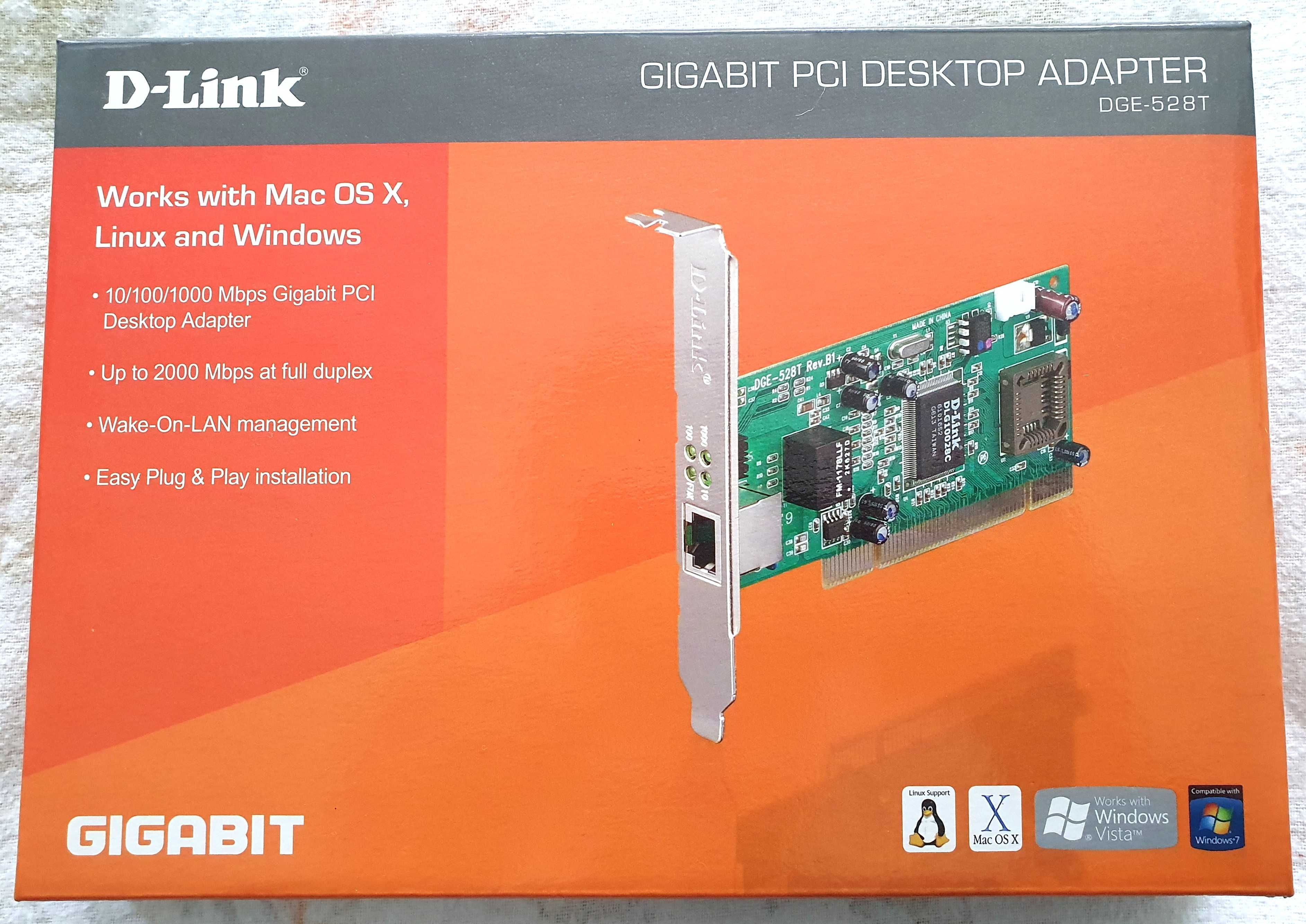 Placa de rede D-Link 10/100/1000 Mbps Gigabit PCI Desktop Adapter