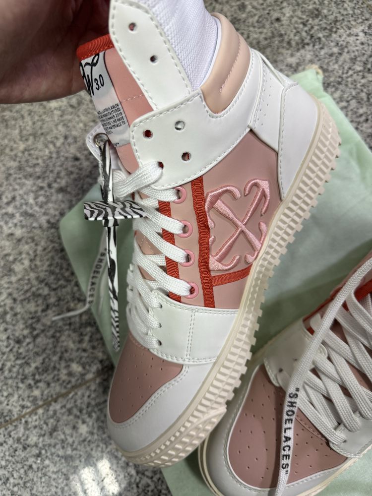 Кросівки кеди білі шкіряні 3.0 Off Court Off-White хайтопи 41р.