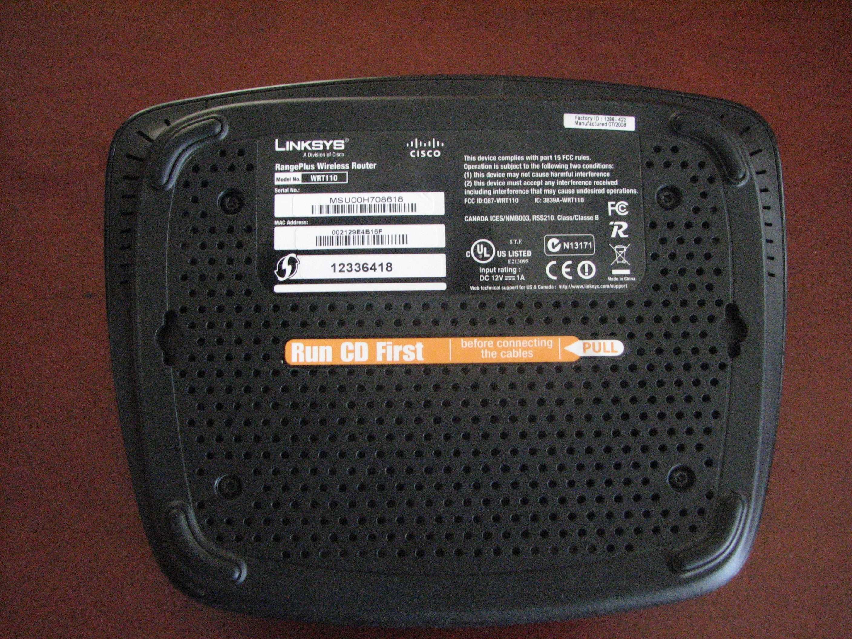 Router Linksys WRT 110 Wifi